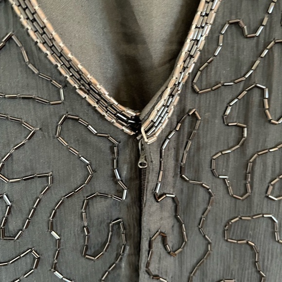 Laurence Kazar Beaded Silk Flapper Dress Size M - Picture 8 of 9